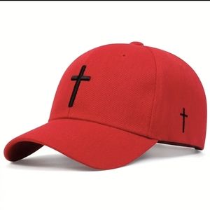 Unisex Sunshade Breathable Adjustable Baseball Cap W) Cross Pattern Velcro Back